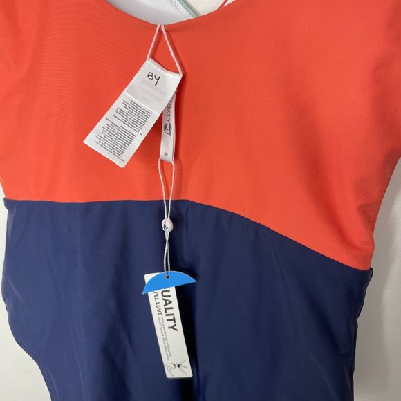 CUPSHE Color Block V-Neck One Piece Swimsuit Bathing Suit NWT Size M - Picture 6 of 9